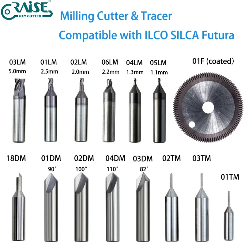 Silca Futura 커터, 추적기 포인트, 자물쇠 수리공 도구, 애프터마켓, 01L 02L 03L 06L 05L 04L 01D 02D 03D 04D 18D 01T 02T 03T 07T