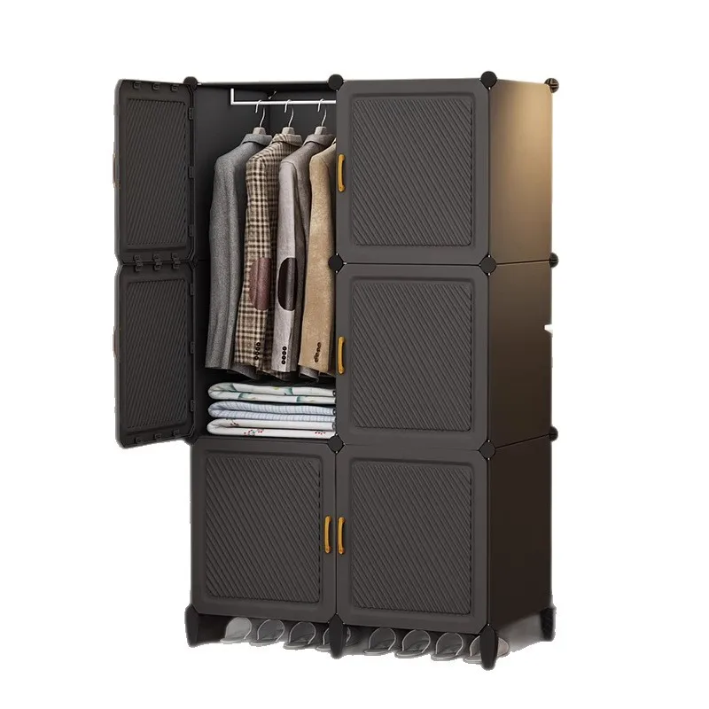 

Wardrobe Simple Household Bedroom Assembly Sturdy and Durable Storage Cabinet Dormitory Rental Room Children's Small Locker