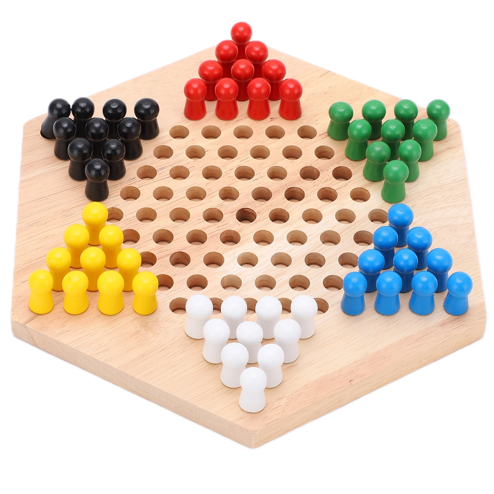 Damas Chinas de Madera, Juego de Mesa de Estrategia Tradicional con 1 Tablero de Ajedrez para Niños, para la Interacción entre Padres e Hijos