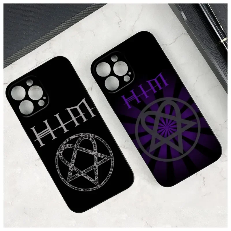 For Iphone 15 Him Ornate Heartagram Phone Case For Iphone 14 12 11 13 Pro Max Mini X XR XS 7 8 14 plus SE 2020 Soft Phone Covers