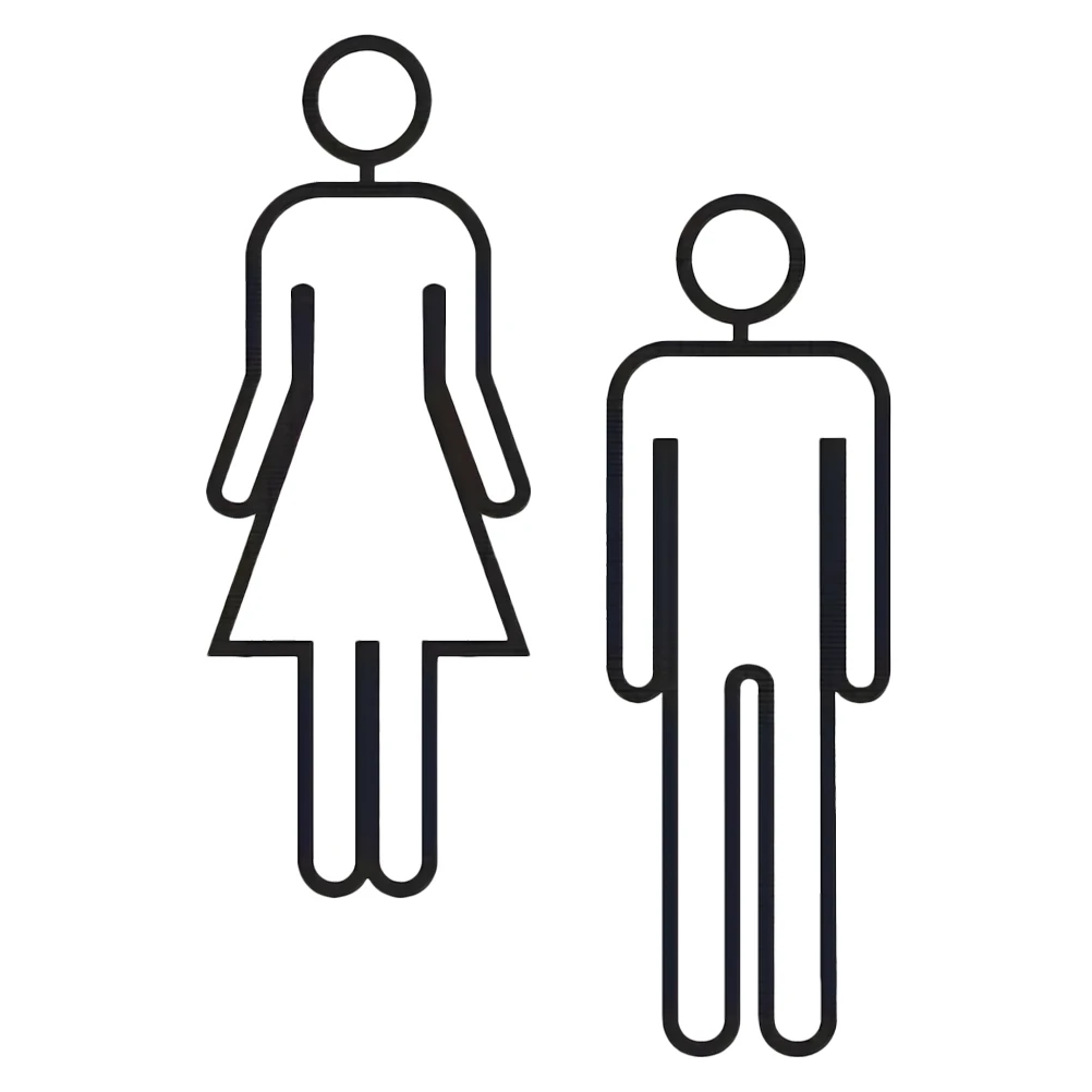 

2Pcs Elegant Black Acrylic Toilet Signs Fingerprint Resistant Bathroom Decor Restroom Identification Business Men Toilet Sign