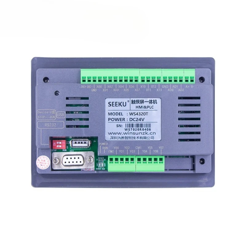 Seeku WS4322 4312 4320 Transistor Relé Saída HMI PLC 4.3 Polegadas Controlador de Tela Sensível Ao Toque Painel Integrado