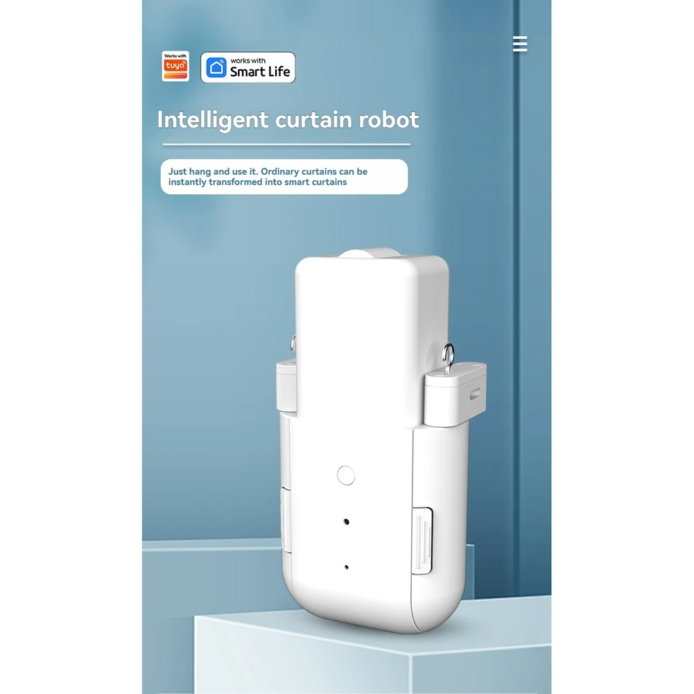 A93E-2PCS WIFI Smart Automatic Curtain Motor Automatic Curtain Opener Temperature And Light Sensors For Home Automation