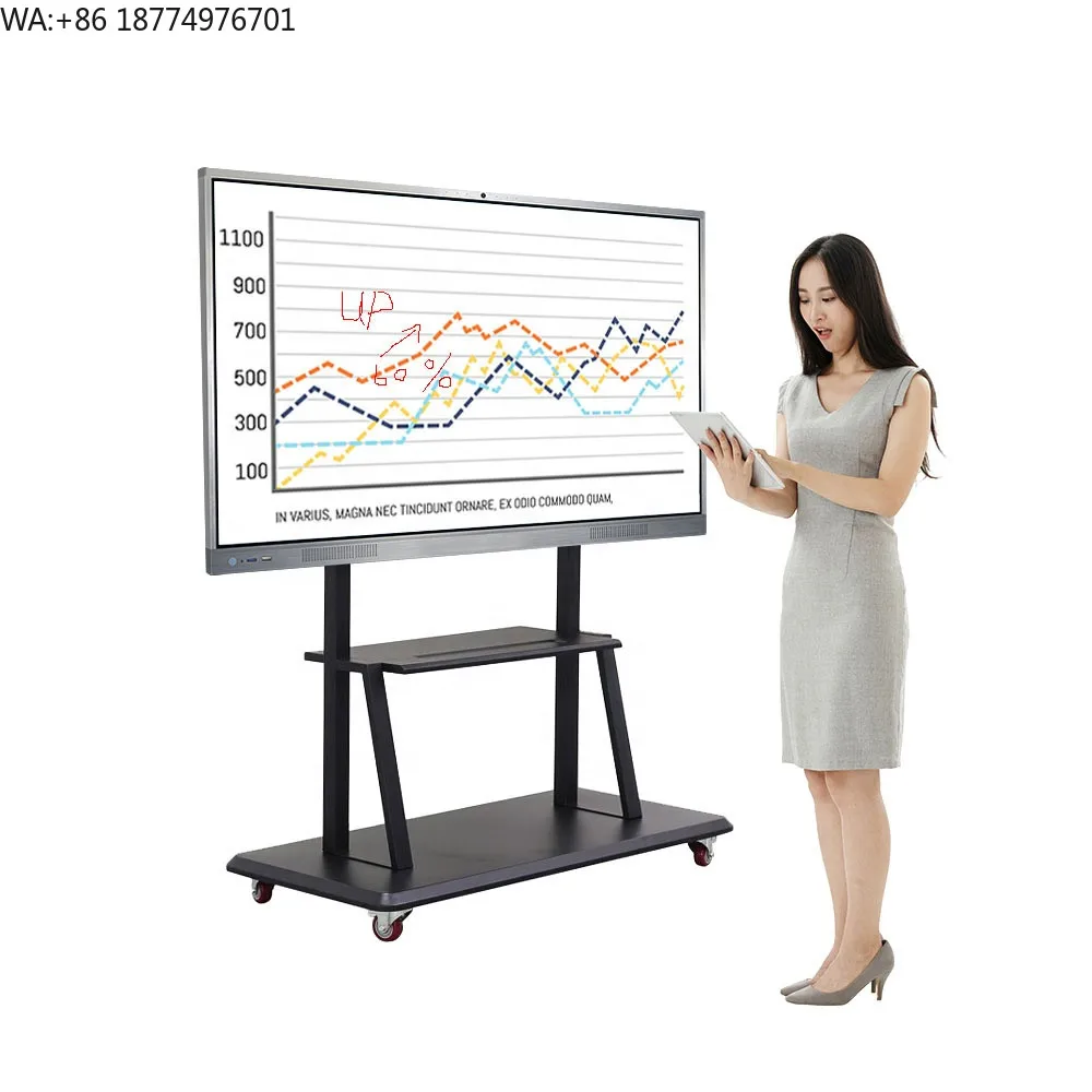 55-Inch  Android Window Dual System Smart Board Interact Interactive Flat Panel for Classroom Education Touch Screen Display