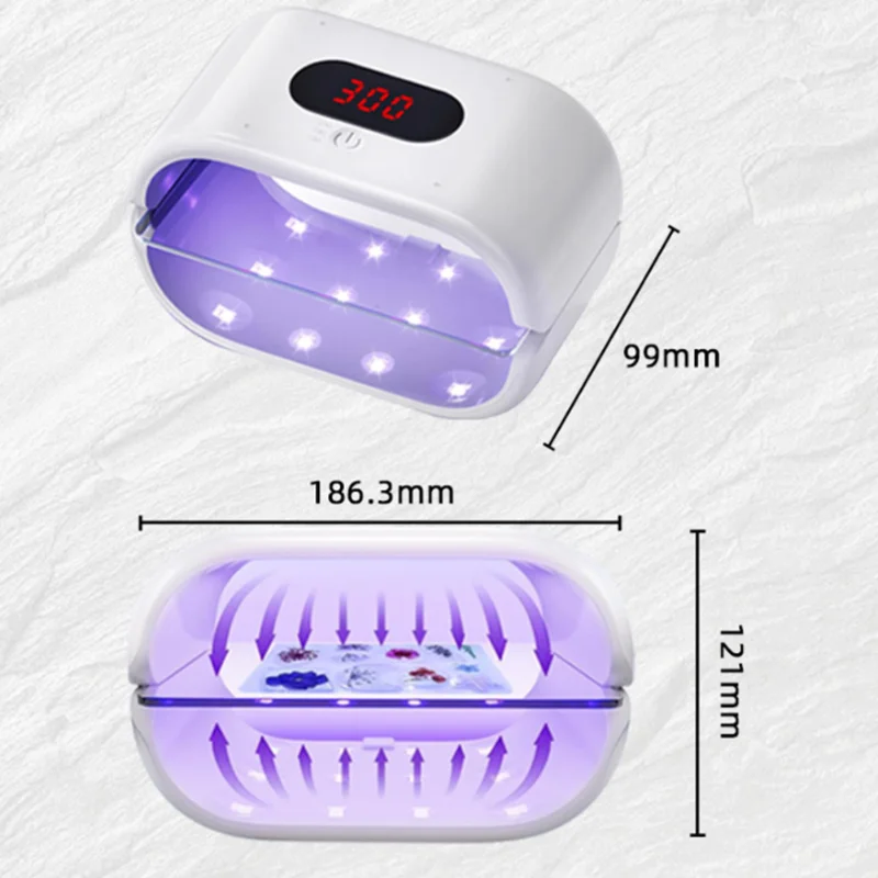 UV Curing Lamp For Gel Nails, Nail Lamp Dual Light Sources 24 Beads Mobile Screen Support, Non-Blackening 120 Second Cure