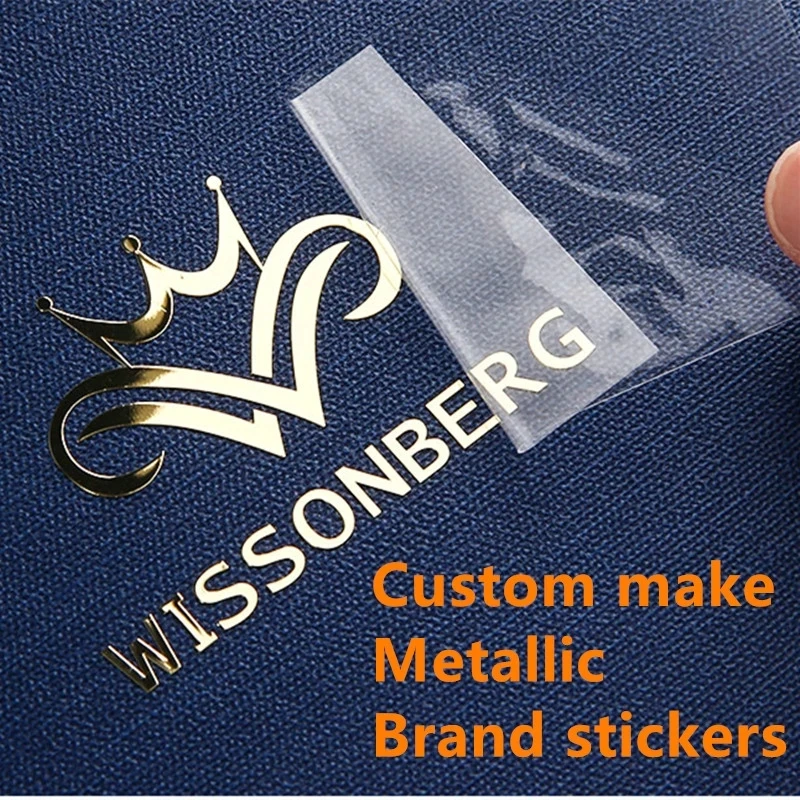 Custom 3D Transfer Metal Sticker, Self Adhesive, Gold Electroforming Metal, Hollow Name Stickers, Logo UV Print Label Your Brand