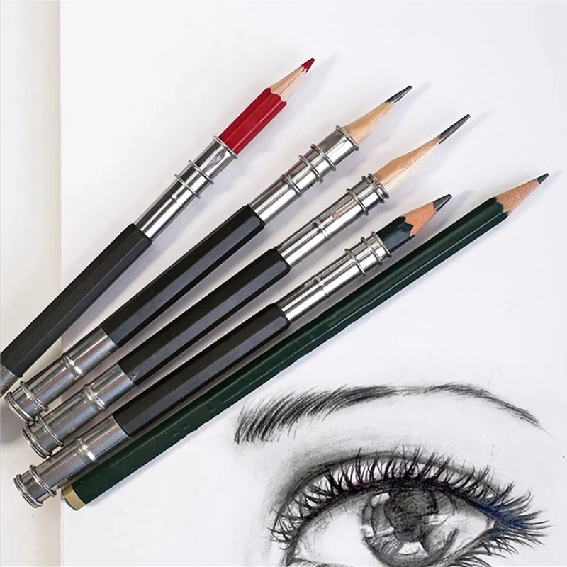 30PCS Pencil Extender Holder Adjustable Pencil Lengthener Tool Coupling Device For School Art Writing