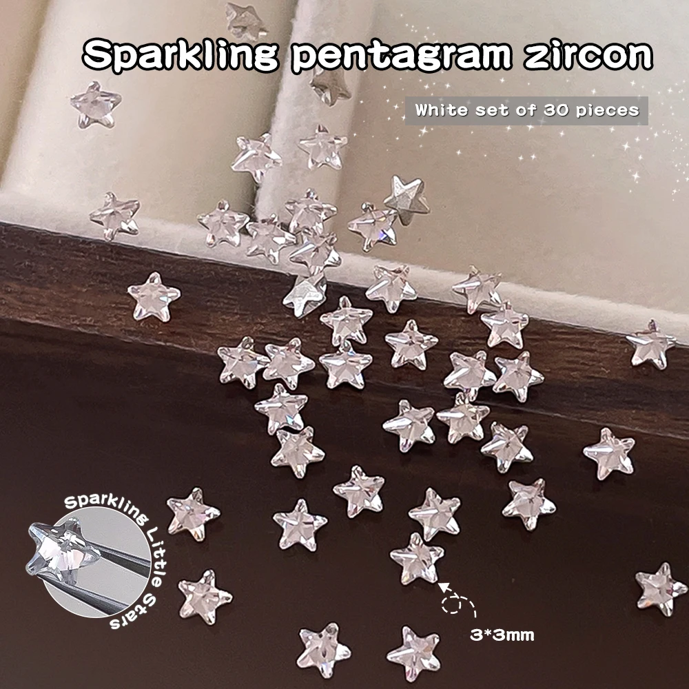 Kaniu 30/50/100 Stück K9 Farbige Fünfzackige Stern-Pentagramm-Strasssteine Bunte Flache Mini-Stern-Diamanten 3D-Stern-Diamanten – Detail 11