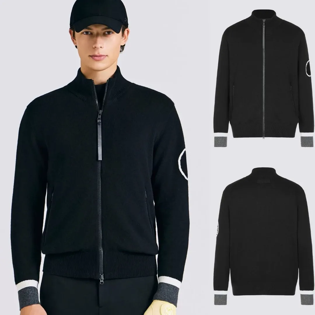 Men's Golf Zip-Up Stand Collar Jacket 2026 Fall New Korean Style Long Sleeve Sporty Casual Warm Windproof Soft Lightweight Cozy