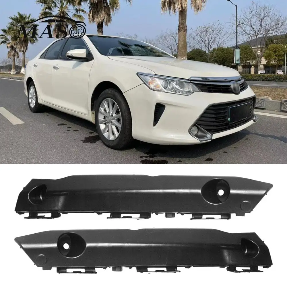 For Toyota Camry 2015 2016 2017 1 Pair Front L & R Bumper Cover Bar Support Bracket Holder Guide 52535-06190 52536-06190