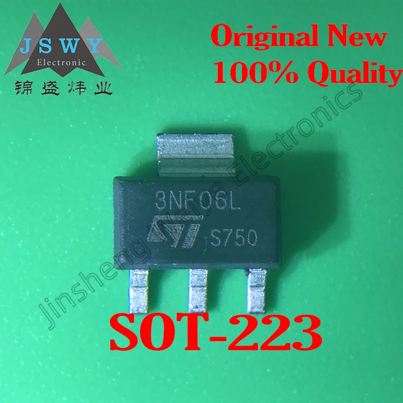 

5 pieces free shipping STN3NF06L 3NF06L 100% brand new imported original SOT-223 4A 60V MOSFET field effect transistor N channel