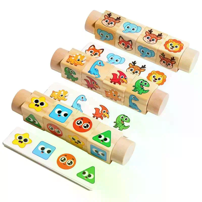 Cartoon Pattern Rotating Matching Building Blocks Children's Educational Early Puzzle Learning Game