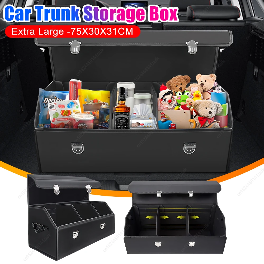 

Коробка-органайзер для багажника автомобиля, большая емкость, автомобильные многофункциональные инструменты, складная сумка для хранения, кожаная сумка для аварийных аксессуаров