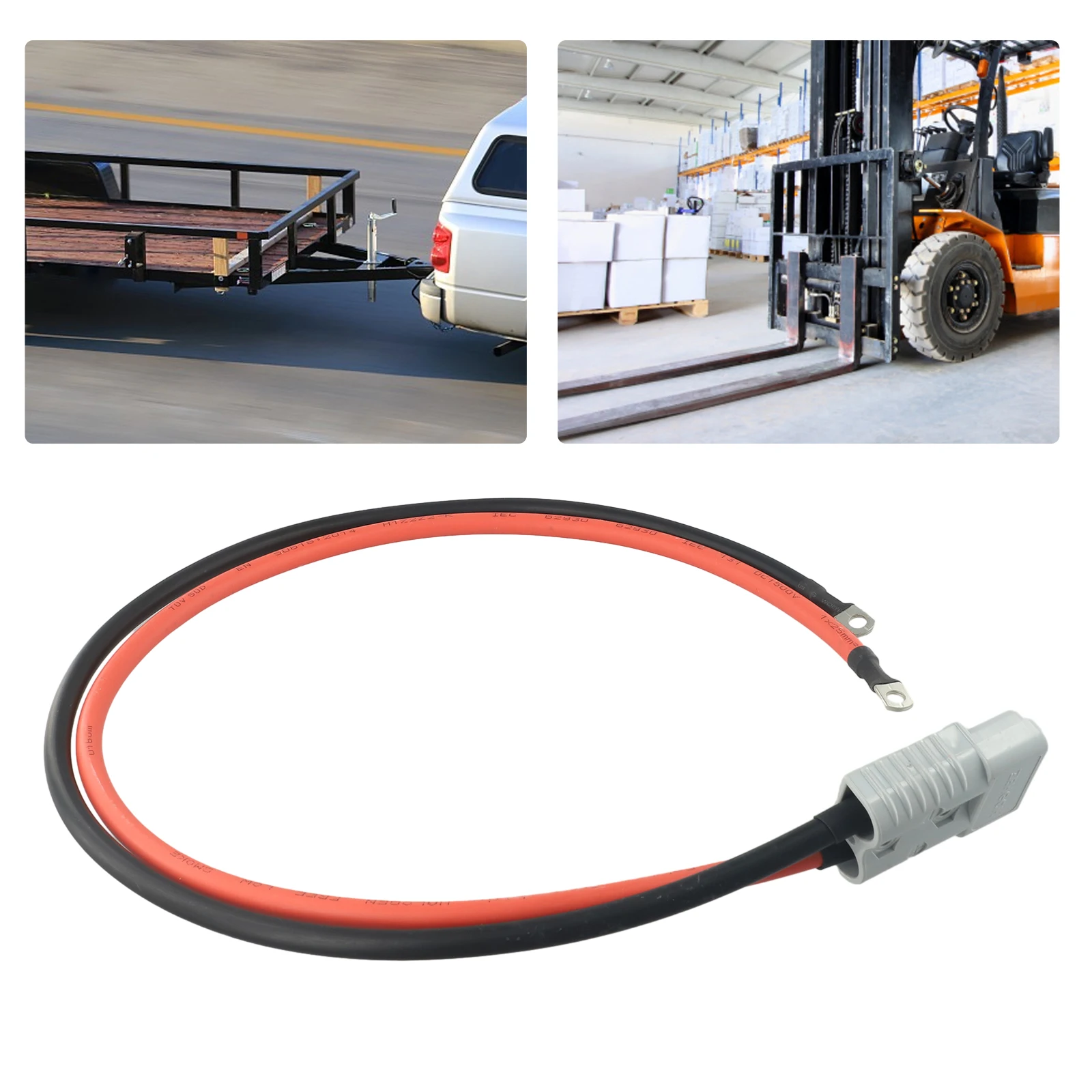 175A 4AWG Battery Link Cable 1m with M8 Ring Terminals and Silver-Plated Contacts for High-Temperature Automotive Wiring