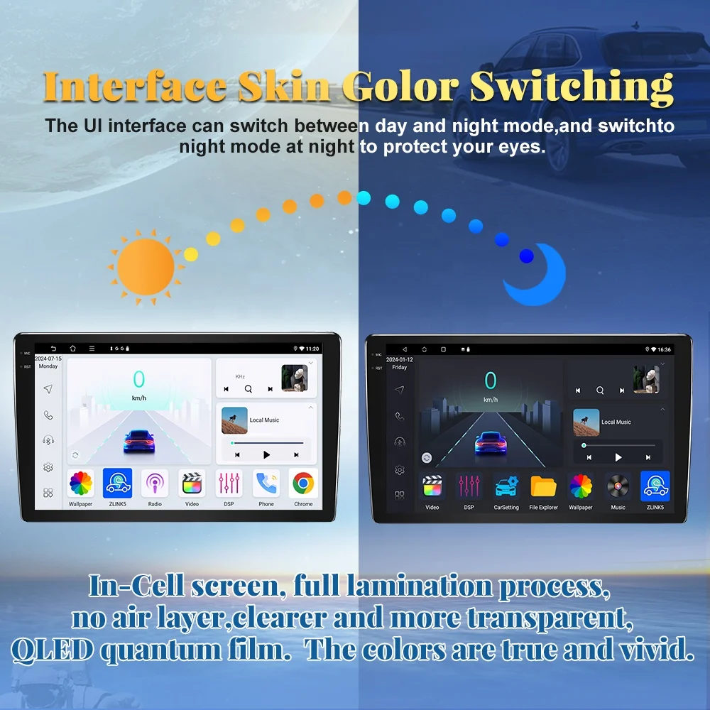 Universal 2Din Auto Stereo 9 Inch QLED Screen Navigation Gps Carplay Multimedia Android Car Video Player Radio Audio System view 2