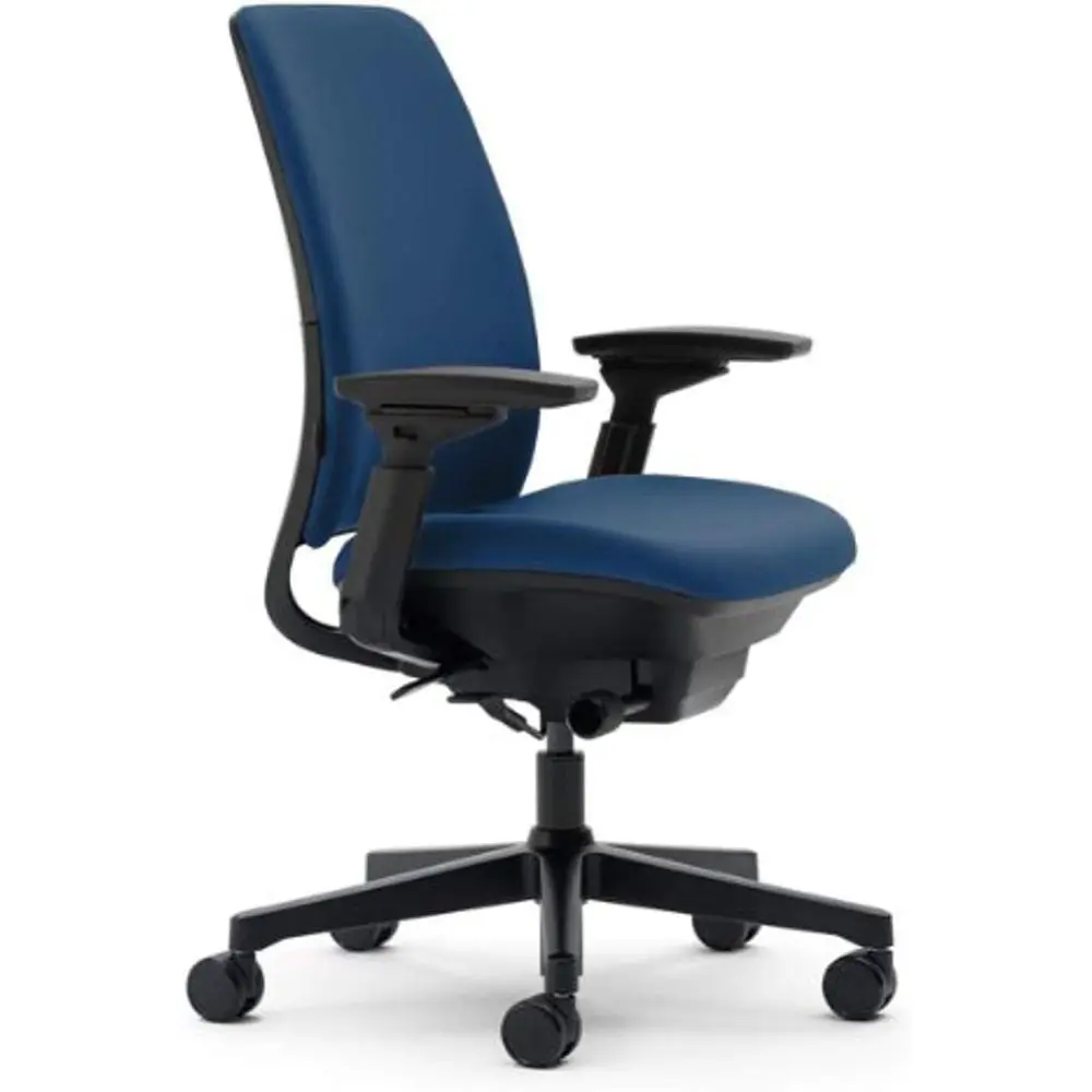 

Ergonomic Desk Chair with 4-Point Adjustability, Upper and Lumbar Support, Blue Fabric