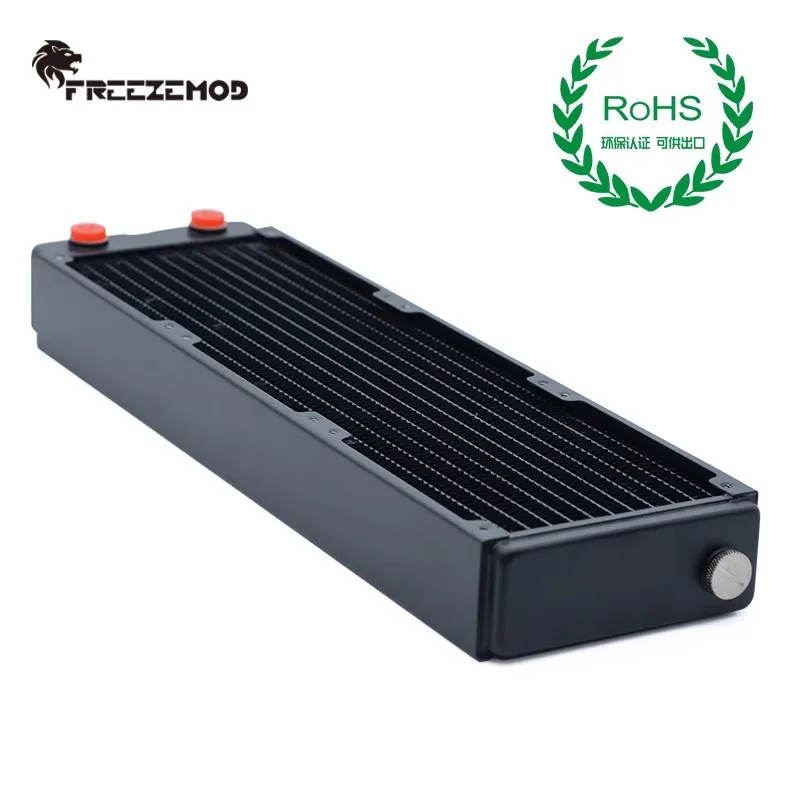 FREEZEMOD 360mm Brass Radiator 45mm Thick Computer Water Cooled Double Layer Heat Sink Row for 12cm Fan TSRP-HP45-360