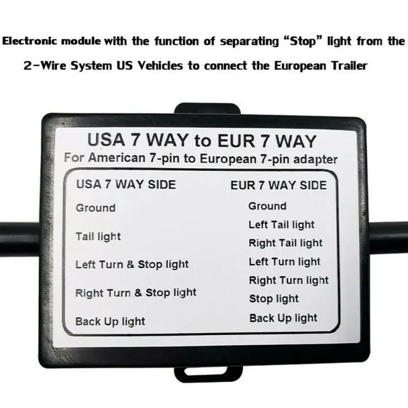 Imagem -05 - Eua para a ue Trailer Light Converter 7-way Blade Socket 7-pin Round Plug