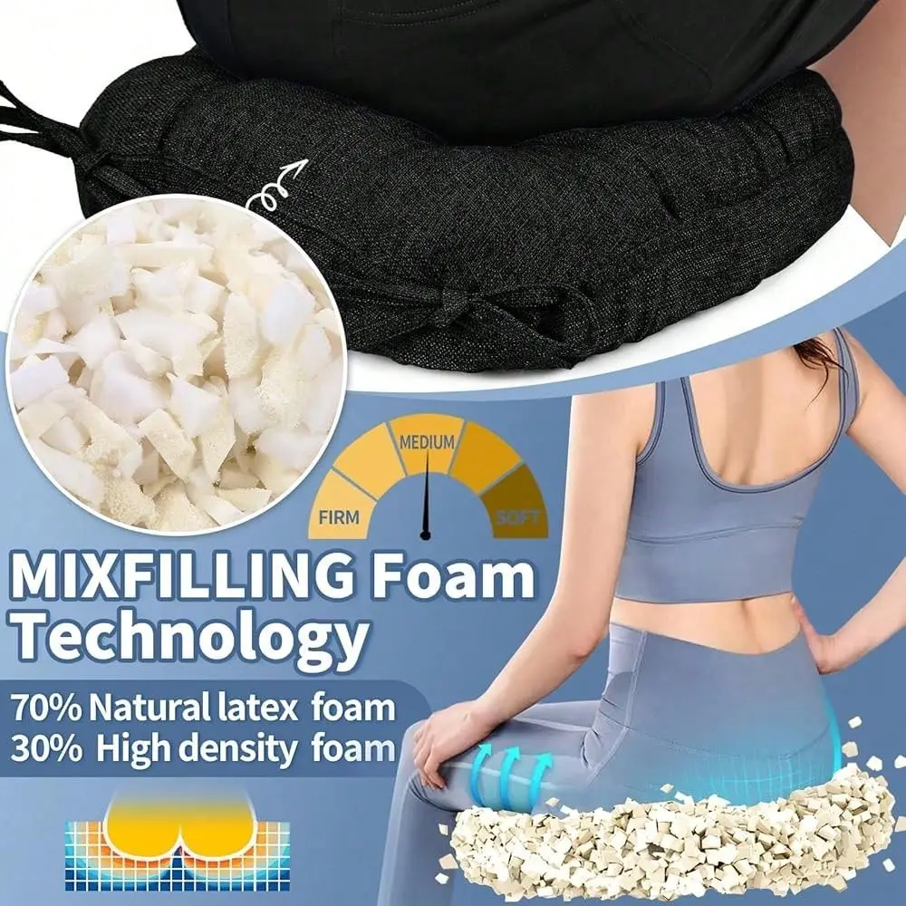 

DoubleLayer Thickened Chair Cushion For Dining Chair, Natural Latex Foam Support, 2Faced Reversible Kitchen Seat Cushion, Pract