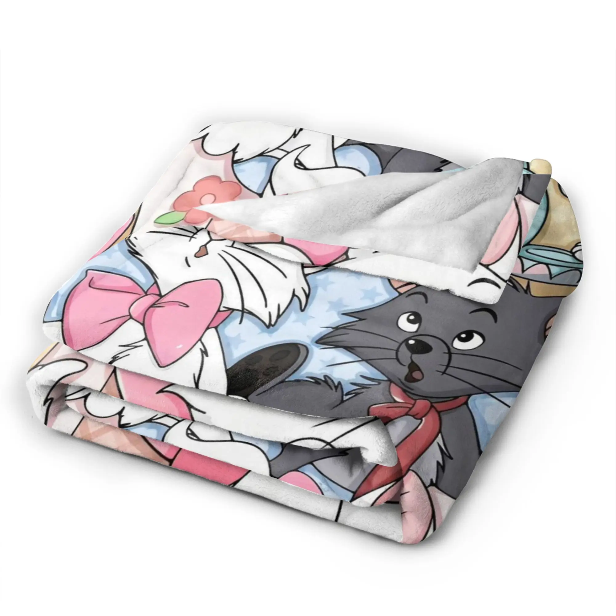 أرستوكاتس أنيمي لطيف ماري القط بطانية محبوكة الصوف سوبر لينة رمي البطانيات للسرير المفرش