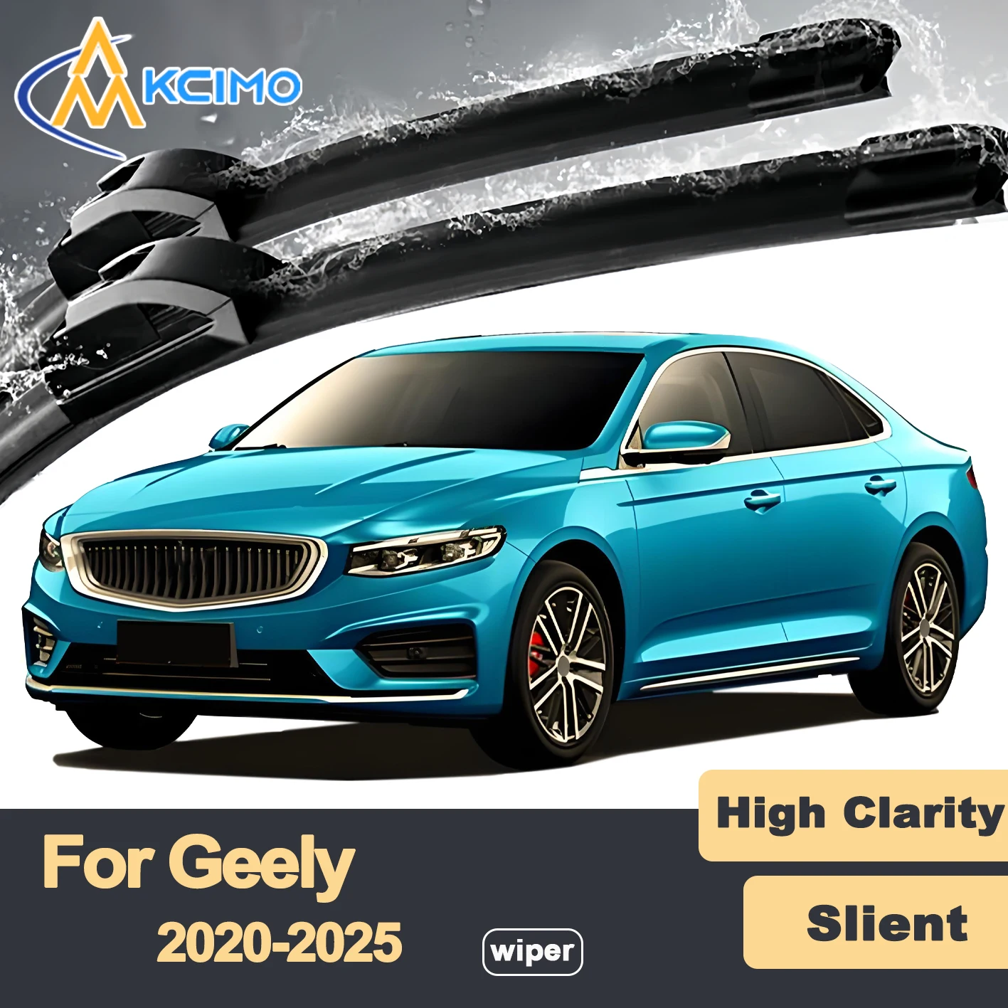 

Premium Rubber Durable Silent Windshield Wiper Blades 2pcs for Geely Xingrui 2020-2025 Preface Front Wiper Blades Set