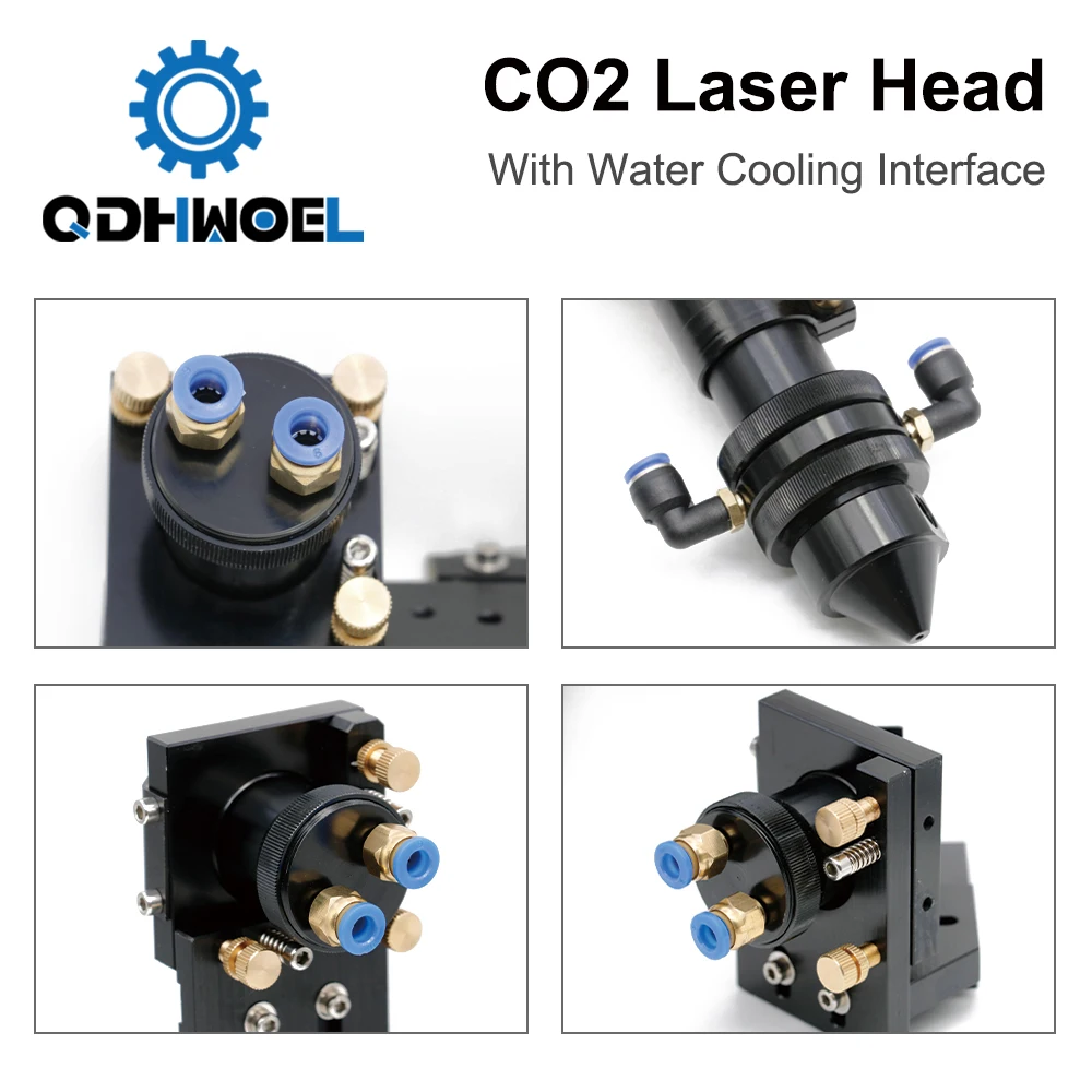 Gseries CO2 Laser Head Set with Water Cooling Interface Mirror Dia. 30 / Lens Dia. 25 FL 63.5&101.6 Integrative Mount Holder