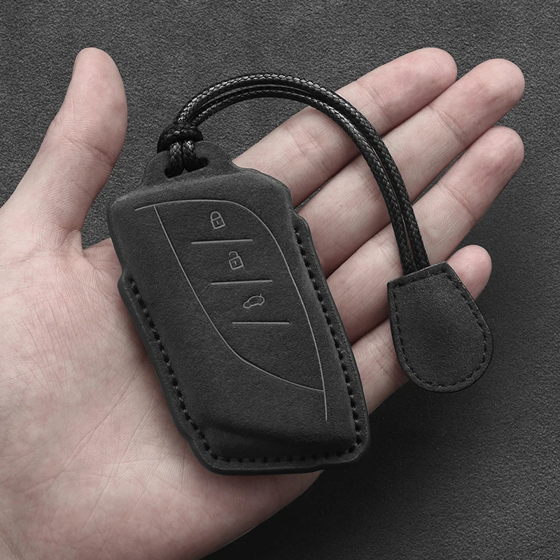 Leather Car Key Case For Lexus NX GS RX IS ES GX LX RC 200 250 350 LS 450H 300H 2017 2018 2019 2020 Suede Keychain Accessories