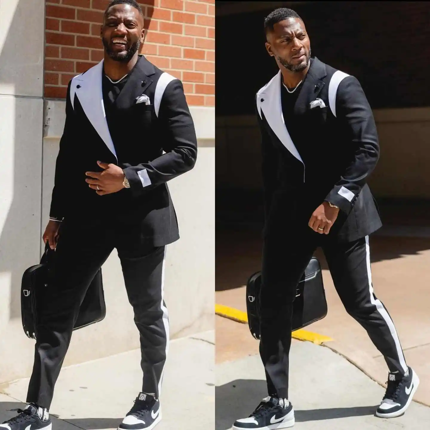 Elegant Splice Men's Suits Slim Fit 2 Pieces Jacket Pants Groom Wedding Tuxedos Special Party Customized trajes para hombre