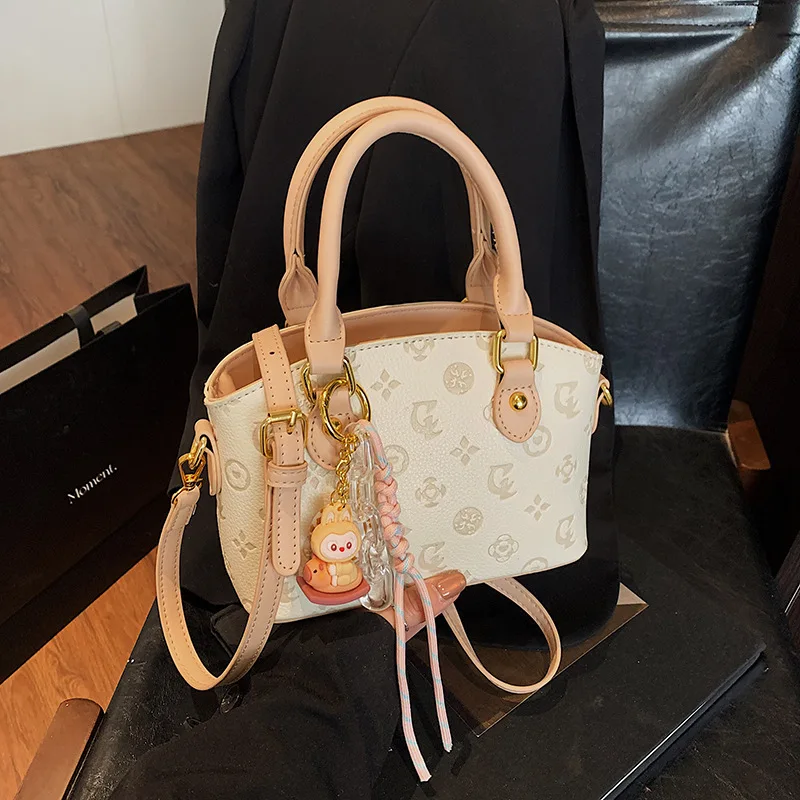 ​2025 Monogram Shoulder Bag, Vintage Pebble Grain Crossbody Purse Lightweight & Adjustable, Large Capacity Tote for Women Work