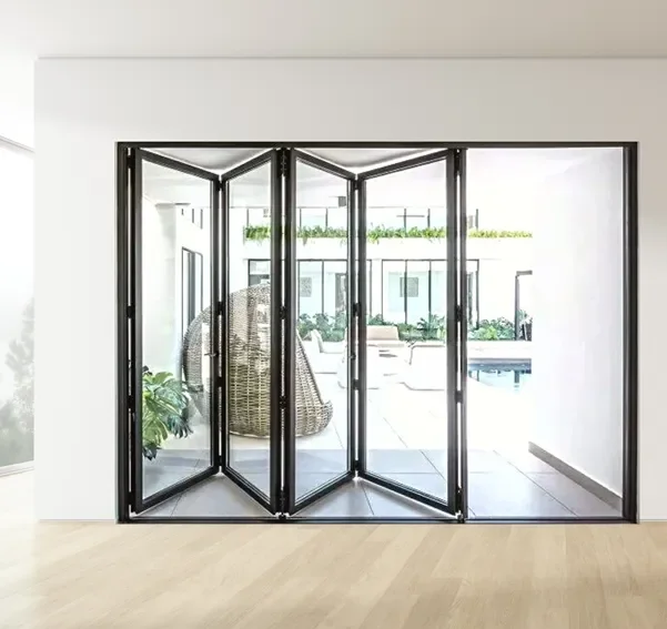 Custom Aluminum Alloy Folding Doors Grade High Wind Resistance Seamless Villa Restaurant Retail Store Thermal Break