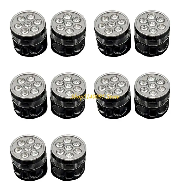 DXAE 10Pieces Metal Double Hole Cord Adjusters Fashion Cord Stopper for Pants