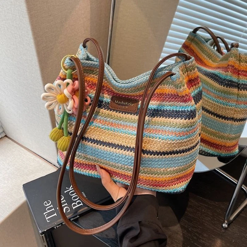 

Designer Luxury Tote Bags Knitting Women's Handbag Female Large Hobo Purse Casual Single Shoulder Shopping bag