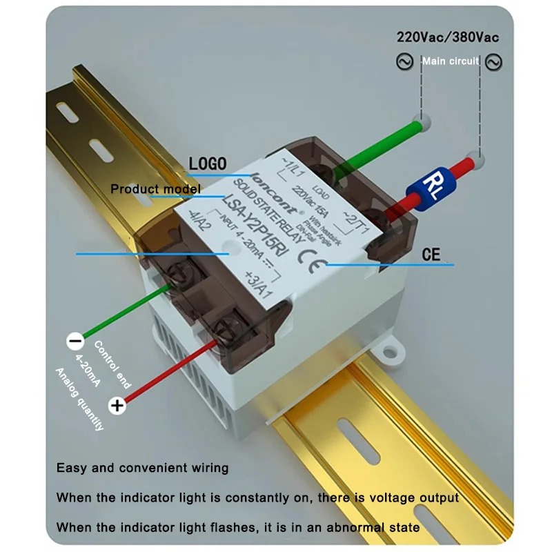 4-20mA Input Control Single-Phase Isolated AC Solid-State Voltage Regulator Module SSR Transformer 220V