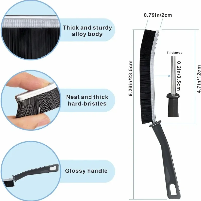 Multi-purpose hard-bristled crevice cleaning brush. Crevice cleaning brush. Narrow crevices and deep tile joints. Scrub brush