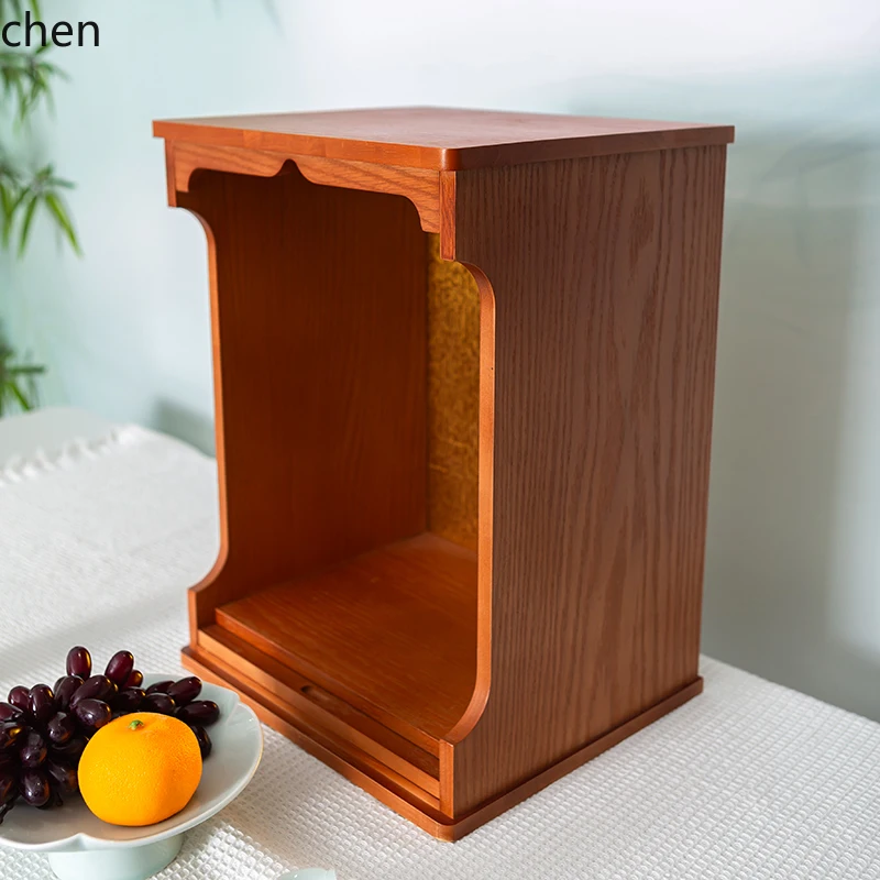 CZ wood offering table, Buddha cabinet, God of Wealth Buddha statue offering tribute platform Buddhist shrine solid