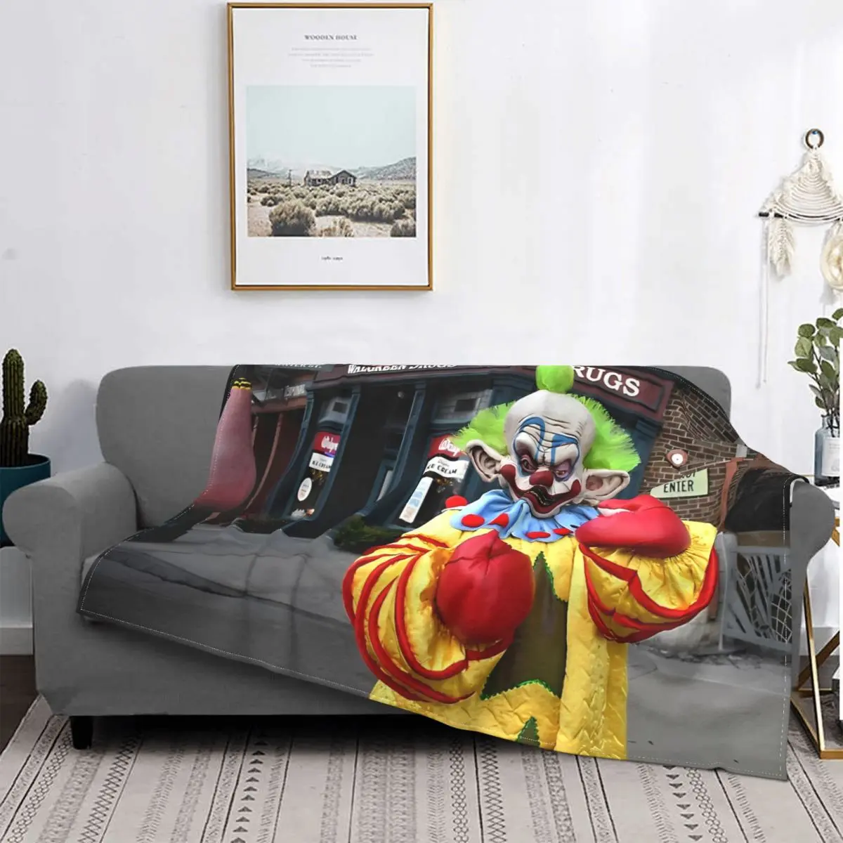 Shorty The Klown Killer Klowns From Outer Space Film Blanket Plush All Season Cute Lightweight Throw Blankets For home Bedspread