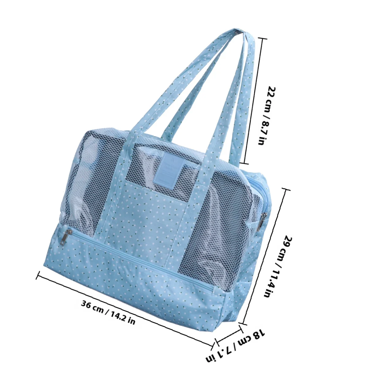 حقيبة حمل مقاومة للماء متعددة الوظائف حقيبة سفر محمولة للسباحة مع حجرة منفصلة للرطوبة للملابس المبللة القابلة للطي #5