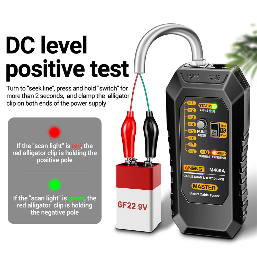 M469A inteligentny Tester kabli sieciowych RJ45 RJ11 analizator kablowy linowy wykrywacz przewodów odbiornik sieciowy zestawy naprawcze sieci