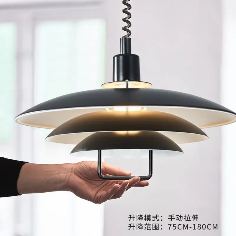 Restaurant Lifting Chandelier Flying Saucer Pull Retractable Modern Simple Lighting Table Creative Dining Room Bar Study
