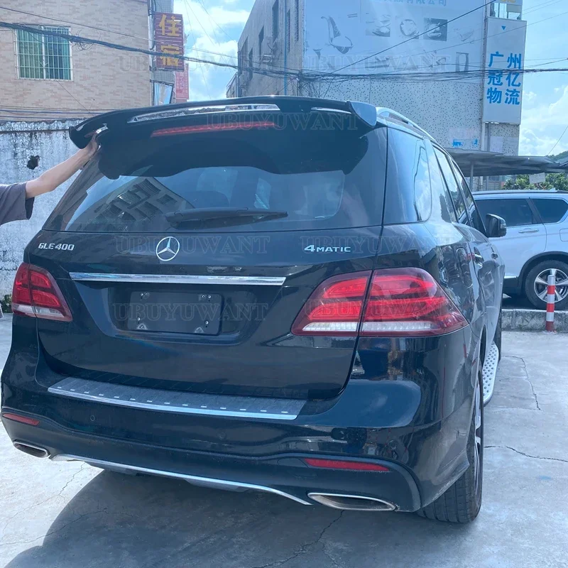 Für Benz GLE W166 Spoiler 2014-2017 ABS-Kunststoff Carbon-Optik Heckklappe Dach Heckflügel Karosserie-Kit Zubehör – Detail 3