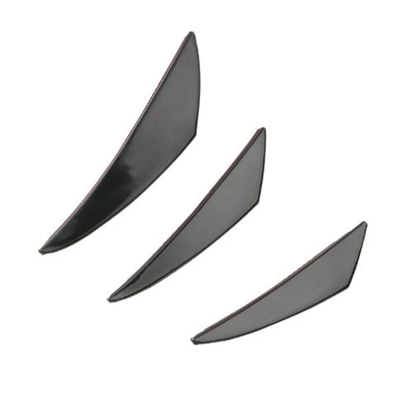 6Pcs/Set Body Spoiler Canards Refit Gloss Black Car-styling Black Car Front Bumper Lip Splitter Fins