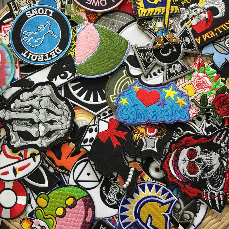 24pcs multi-functional embroidered patch in sky blue/black - iron on or sewn on, perfect for clothes, jeans, shoes and hats