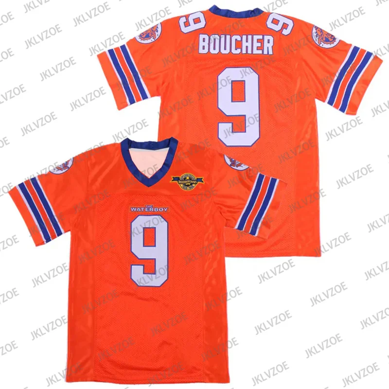 Waterboy 'Bobby Boucher' No.9 Football Jersey Summer Casual Sports Short Sleeve Tops Quick Drying Loose Tshirt Streetwear