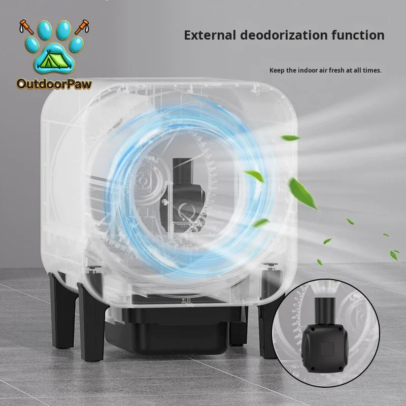 Automatic intelligent electric cat litter box, with ABS plastic self-cleaning function, quick sand shoveling, large capacity