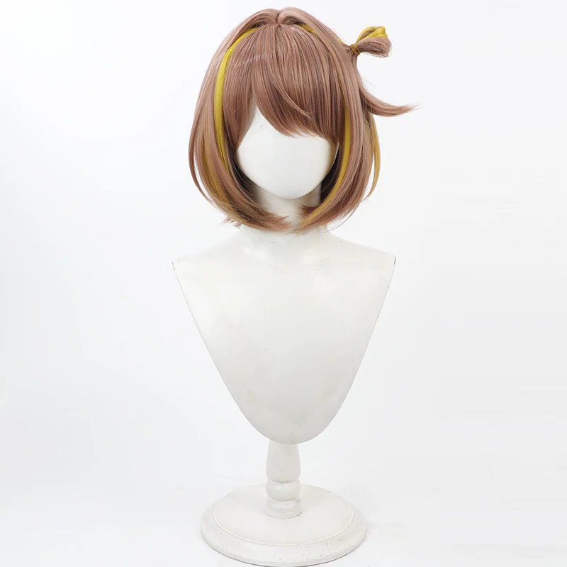วีทูเบอร์ เซนโต ยูฮิ คอสคอสเพลย์วิกผมฮาโลวีนปาร์ตี้คาร์นิวัลอุปกรณ์ประกอบฉากผมสังเคราะห์เส้นใยทนความร้อน + หมวกวิกผม