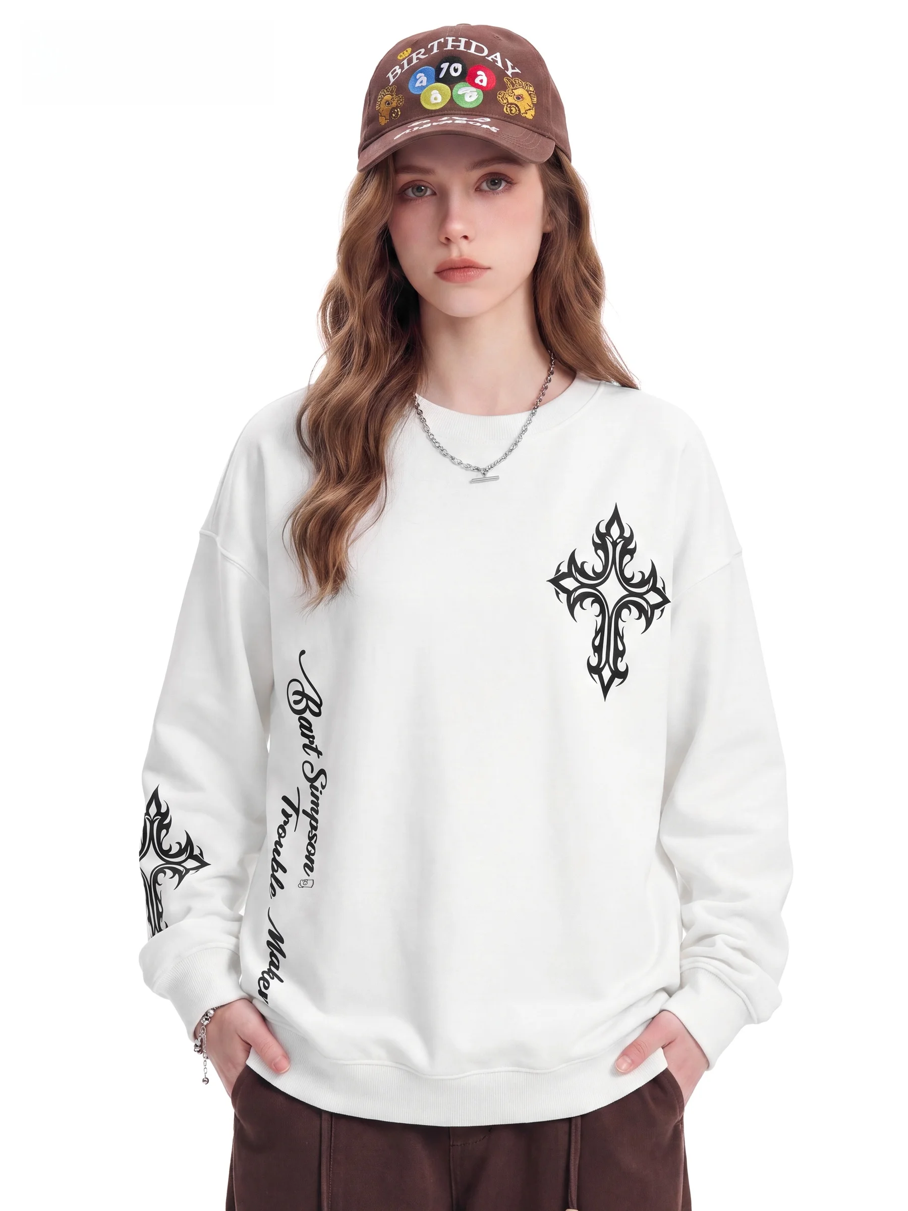 Camiseta de Manga Longa Estilo Simpsons, Design Moderno, Camiseta Básica para Homens e Mulheres, Estampa Casual, Gola Redonda...