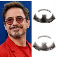 No Glue Fake Beard  Mustache Set | Realistic Trimmable Faux Facial Hair for Men | Theatrical  Holiday  Drama  Party  Movie