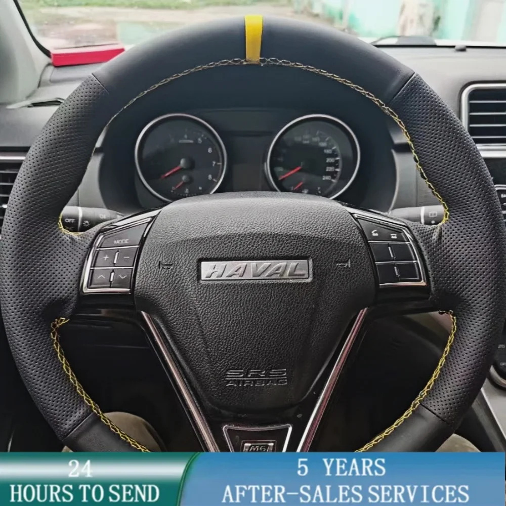 Customized Car Steering Wheel Cover Hand Sewing Genuine Leather For Great Wall Haval New Hover H6 Hover H1 Auto Accessories