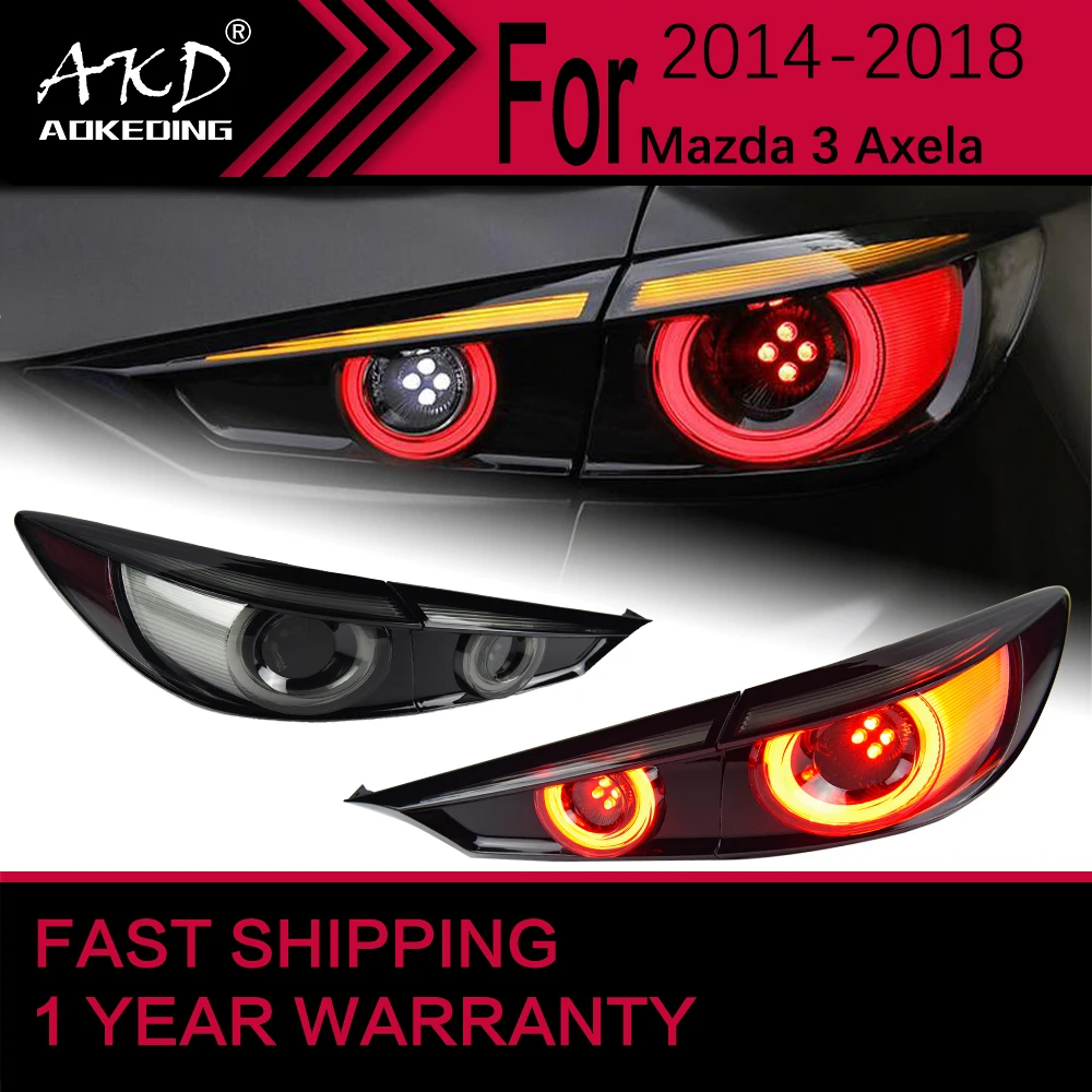 Car Lights for Mazda 3 Axela LED Tail Light 2014-2019 Rear Stop Lamp Brake Signal DRL Reverse Automotive Accessories 5.0 1 Re