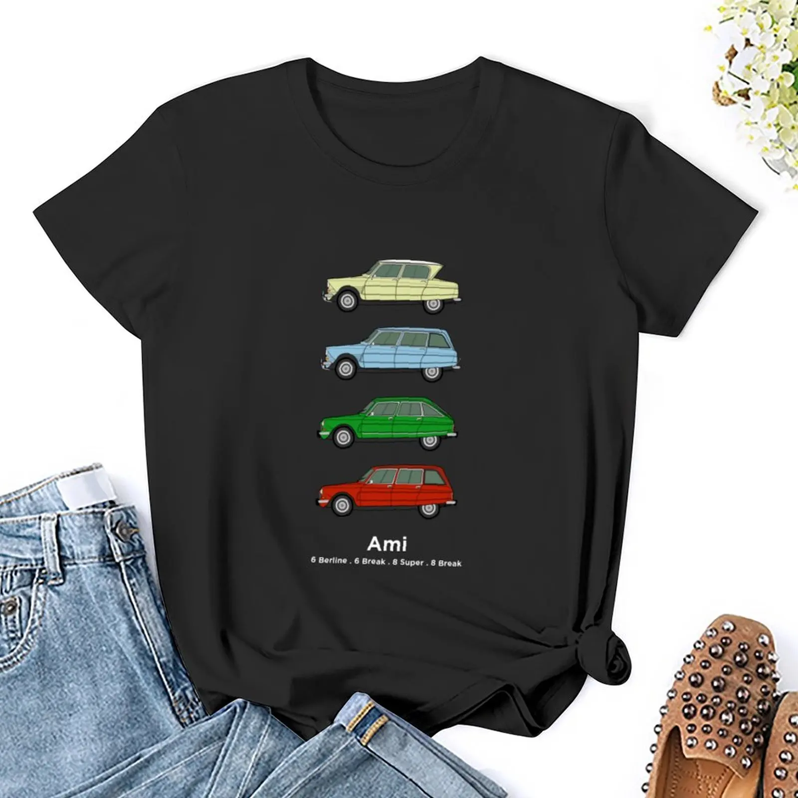 Camiseta de Citron Ami6 y Ami8 Classic Car collection para mujer, tops de gran tamaño, camisetas divertidas